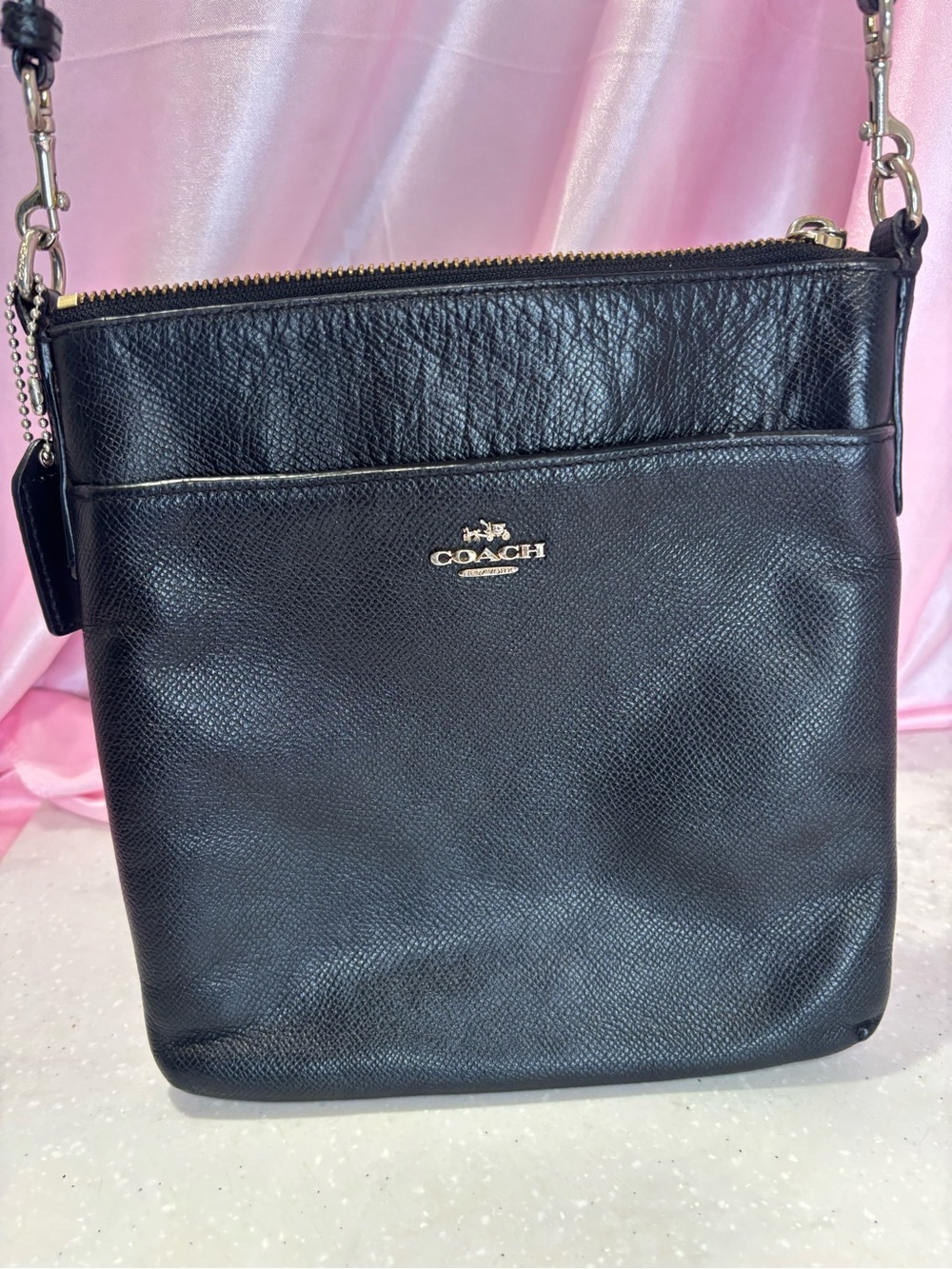 Coach Black Pebbled Leather Crossbody